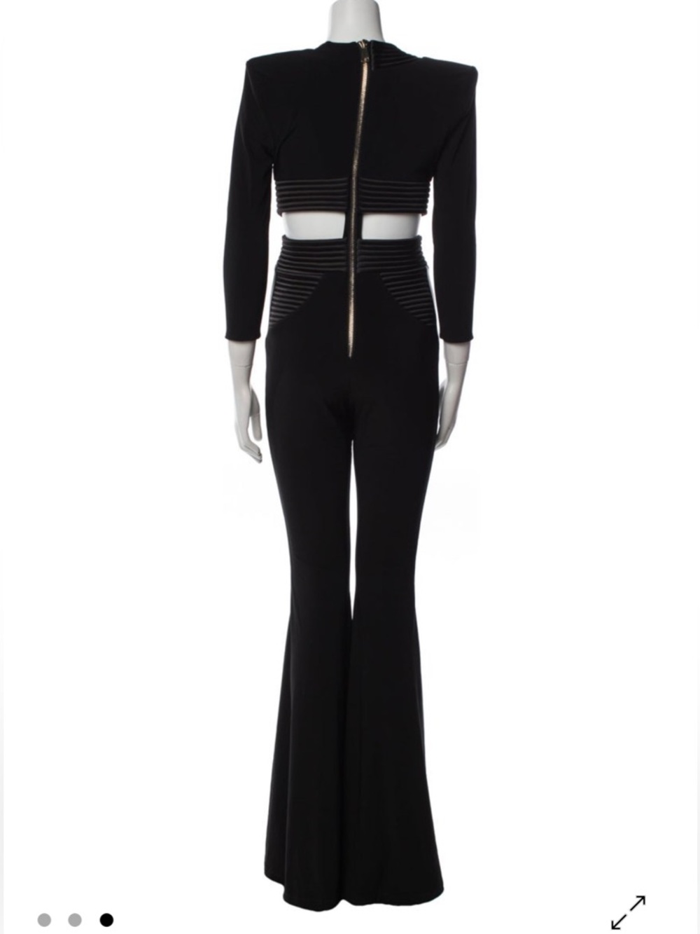 Zhivago Black Boot Cut Jumpsuit with Ribbed Waist Panel - Picture 4 of 6